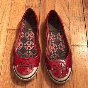Tory Butch Red Patent Sneaker Flats